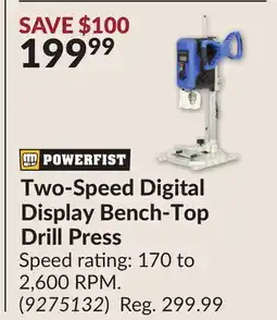 Princess Auto Two-Speed Digital Display Bench-Top Drill Press offer