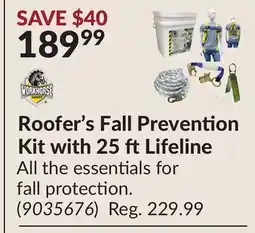 Princess Auto Roofer's Fall Prevention Kit with 25 ftLifeline offer
