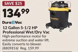 Princess Auto 12 Gallon 5-1/2 HP Professional Wet/Dry Vac offer