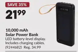 Princess Auto 10,000 mAh Solar Power Bank offer
