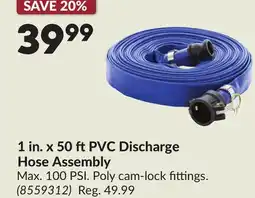 Princess Auto 1 in. x 50 ft PVC Discharge Hose Assembly offer