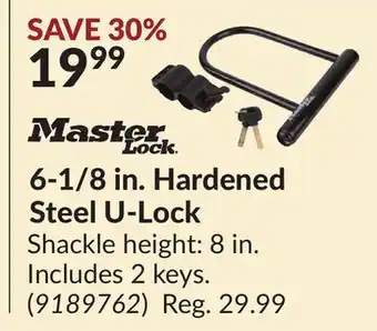 Princess Auto 6-1/8 in. Hardened Steel U-Lock offer