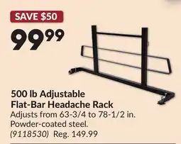 Princess Auto 500 lb Adjustable Flat-Bar Headache Rack offer