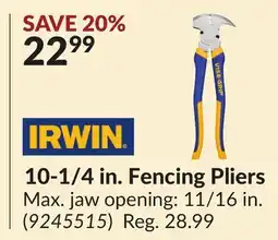 Princess Auto 10-1/4 in. Fencing Pliers offer