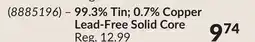 Princess Auto Solders 99.3% Tin 0.7% Copper Lead-Free Solid Core offer