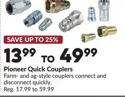Princess Auto Pioneer Quick Couplers offer