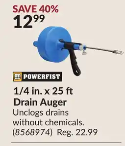 Princess Auto 1/4 in. x 25 Drain Auger offer