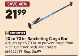 Princess Auto 40 to 70 in. Ratcheting Cargo Bar offer