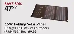 Princess Auto 15W Folding Solar Panel offer