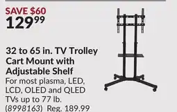 Princess Auto 32 to 65 in. TV Trolley Cart Mount with Adjustable Shelf offer