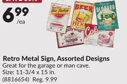 Princess Auto Surplus Retro Metal Sign, Assorted Designs offer