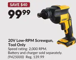 Princess Auto 20V Low-RPM Screwgun, Tool Only offer