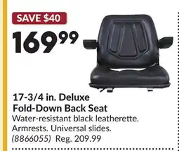 Princess Auto 17-3/4 in. Deluxe Fold-Down Back Seat offer