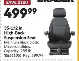 Princess Auto 35-1/2 in. High-Back Suspension Seat offer