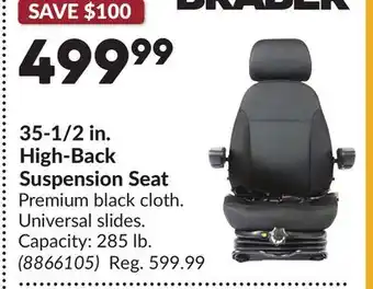 Princess Auto 35-1/2 in. High-Back Suspension Seat offer