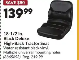 Princess Auto 18-1/2 in. Black Deluxe High-Back Tractor Seat offer