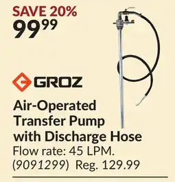 Princess Auto Air-Operated Transfer Pump with Discharge Hose offer