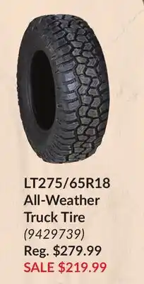 Princess Auto LT275/65R18 All-Weather Truck Tire offer