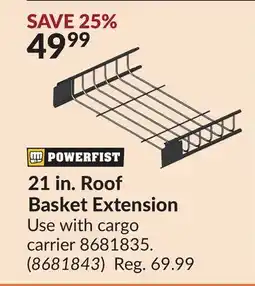 Princess Auto 21 in. Roof Basket Extension offer