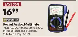 Princess Auto Pocket Analog Multimeter offer