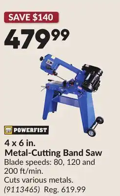 Princess Auto 4 x 6 in. Metal-Cutting Band Saw offer