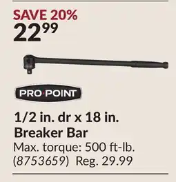 Princess Auto 1/2 in. dr x 18 in. Breaker Bar offer