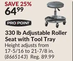 Princess Auto 330 lb Adjustable Roller Seat with Tool Tray offer