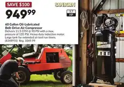 Princess Auto 60 Gallon Oil-Lubricated Belt-Drive Air Compressor offer