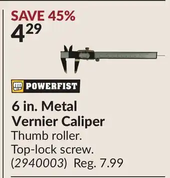 Princess Auto 6 in. Metal Vernier Caliper offer