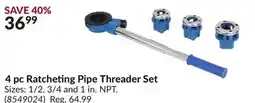 Princess Auto 4 pc Ratcheting Pipe Threader Set offer