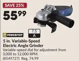 Princess Auto 5 in. Variable-Speed Electric Angle Grinder offer