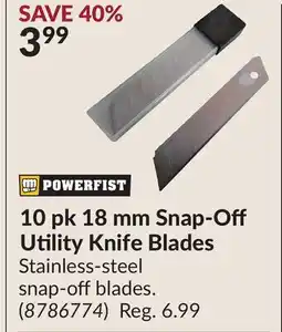 Princess Auto 10 pk 18 mm Snap-O Utility Knife Blades offer