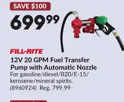 Princess Auto 12V 20 GPM Fuel Transfer Pump with Automatic Nozzle offer