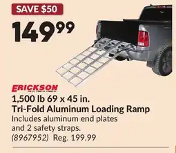 Princess Auto 1,500 lb 69 x 45 in. Tri-Fold Aluminum Loading Ramp offer