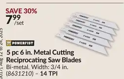 Princess Auto 5 pc 6 in. Metal Cutting Reciprocating Saw Blades offer