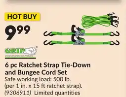 Princess Auto 6 pc Ratchet Strap Tie-Down and Bungee Cord Set offer