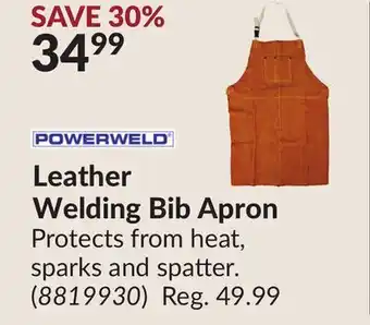 Princess Auto Leather Welding Bib Apron offer