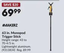 Princess Auto 63 in. Monopod Trigger Stick offer