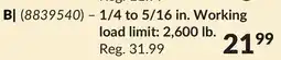 Princess Auto 1/4 to 5/16 in. Working load limit: 2,600 lb. Chain Load Binders offer