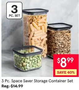 Kitchen Stuff Plus 3 Pc. Space Saver Storage Container Set offer