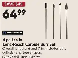 Princess Auto 4 pc 1/4 in. Long-Reach Carbide Burr Set offer