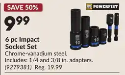 Princess Auto 6 pc Impact Socket Set offer