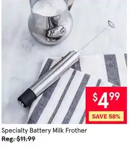 Kitchen Stuff Plus Specialty Battery Milk Frother offer