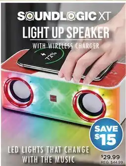 Showcase SOUNDLOGIC XT LIGHT UP SPEAKER WITH WIRELESS CHARGER offer