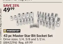 Princess Auto 43 pc Master Star Bit Socket Set offer