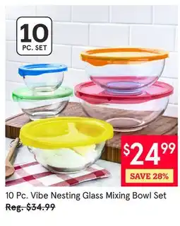 Kitchen Stuff Plus 10 Pc. Vibe Nesting Glass Mixing Bowl Set offer