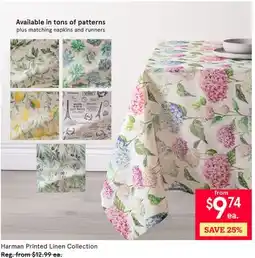 Kitchen Stuff Plus 7 PC. SET Harman Printed Linen Collection offer