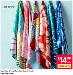 Kitchen Stuff Plus Waci Fast Drying Microfiber Beach Towel offer