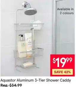 Kitchen Stuff Plus Aquastor Aluminum 3-Tier Shower Caddy offer