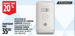 Canadian Tire GARRISON CARBON MONOXIDE ALARM offer